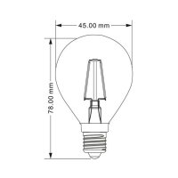 10er Sparpack | LED Leuchtmittel E14 Filament Kugel P45 4 Watt warmweiß (2700 K)
