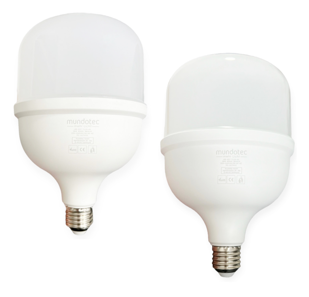 LED Leuchtmittel E27 (T120) 36W 3820Lm warm- kaltweiß, 12,99 €